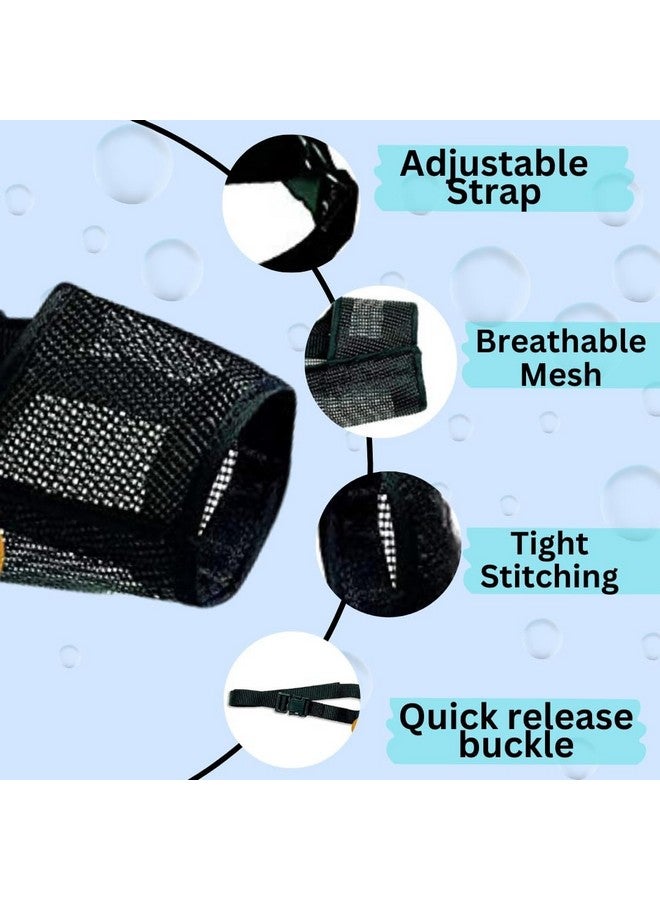 كمامة شبكية للكلاب (قطعتان) - كمامة آمنة تسمح بمرور الهواء لنزهة آمنة | أحزمة قابلة للتعديل وغطاء شبكي ناعم | تمنع العض والمضغ واللعق | تصميم مريح وأنيق (مقاس كبير) - Image 5